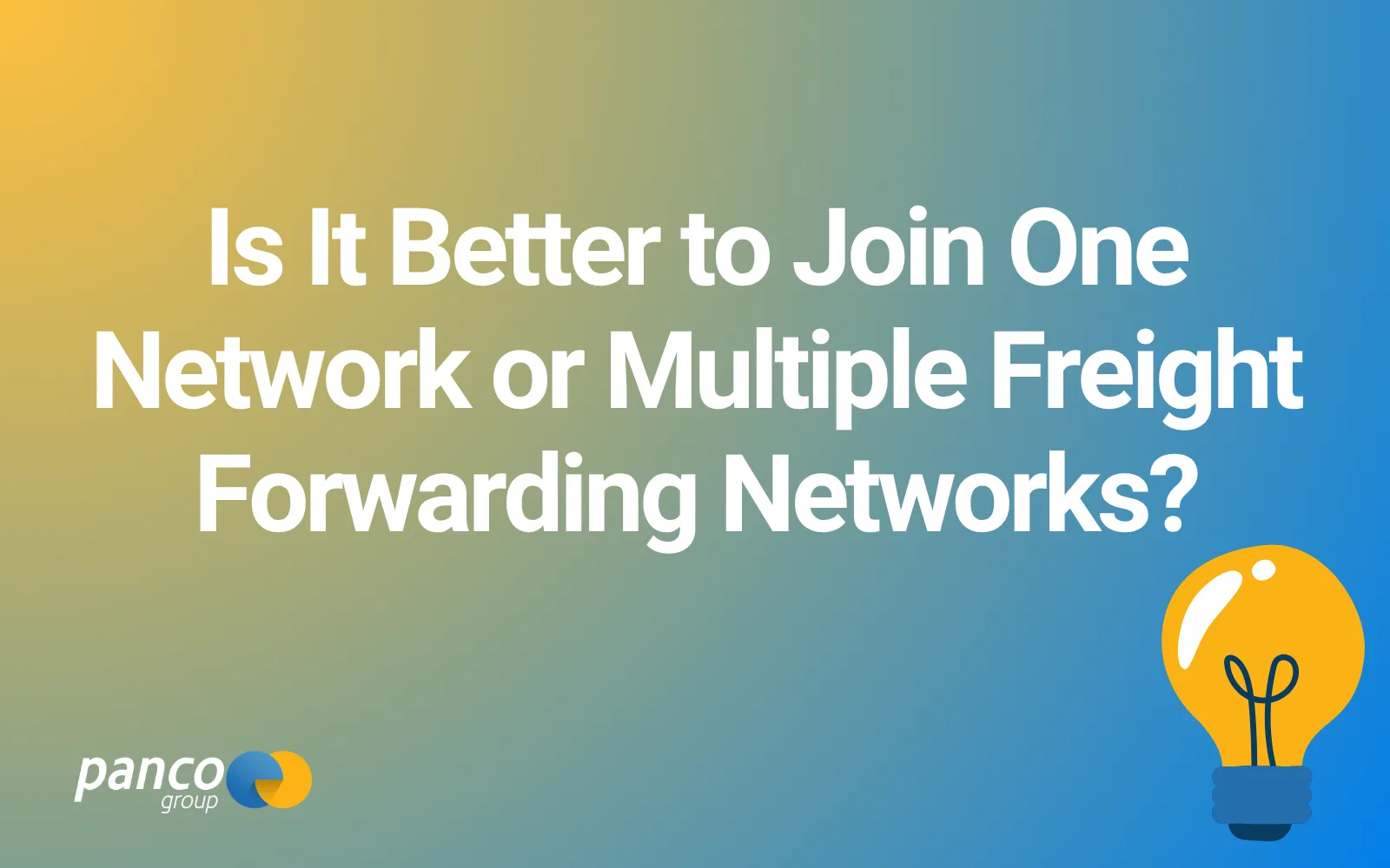 Is It Better to Join One Network or Multiple Freight Forwarding Networks?